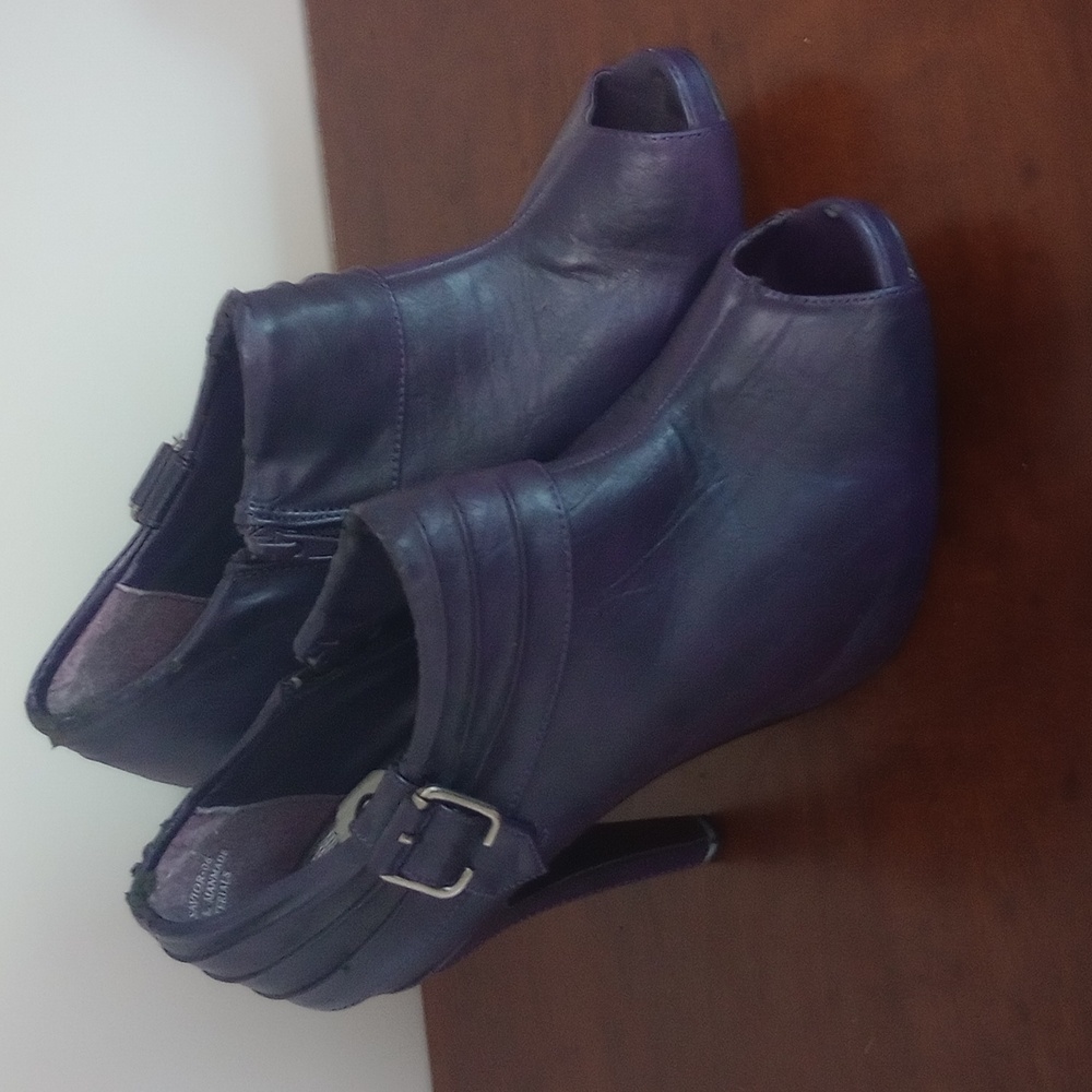Gorgeous Purple Peep-Toe Boots